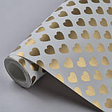 Шпалери флізелінові миючі 0.53 × 10.05 м Marburg 54152, білі із золотом — для вітальні, спальні, коридору, фото 2