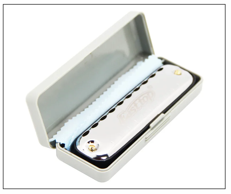 Губна гармоніка EASTTOP T10-1 (10 отворів срібне покриття, чорний корпус), фото 1