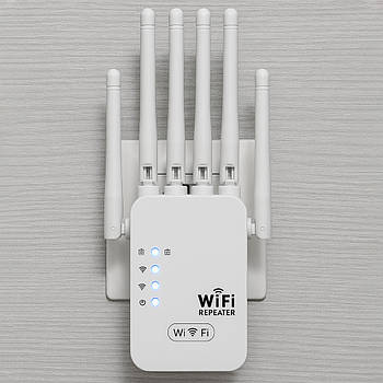 Підсилювач WiFi 2,4 ГГц, до 1200 мбіт/с, від мережі / Вай фай ретранслятор для дому / Wifi репітер / Маршрутизатор
