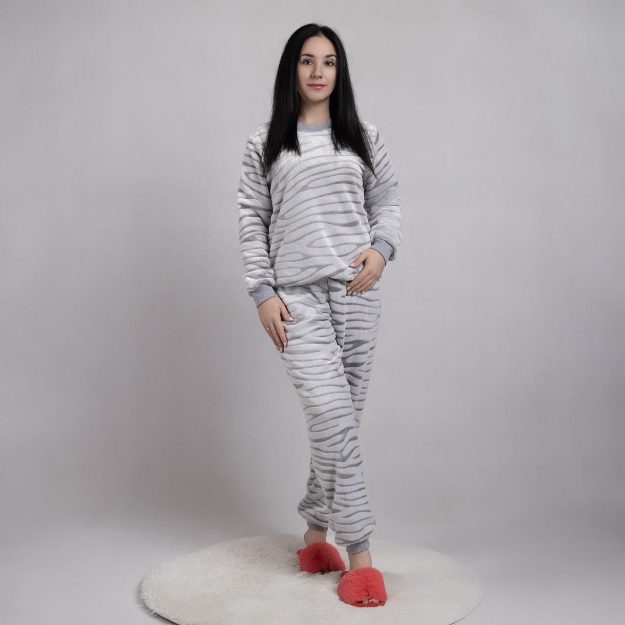 Жіноча махрова піжама на манжеті "Шиншилла" 42-54р., фото 1