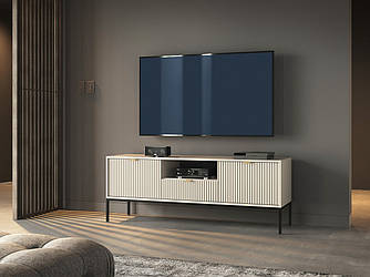 Тумба під телевізор Perfect Home Нова / Nova 2-дверна з 1 шухлядою і чорними ніжками RTV154 Кашемір (PFH-091230)