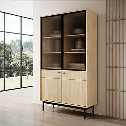 Вітрина Perfect Home Джапанді / Japandi WT104 2-дверна Дуб лінеа (PFH-091466)