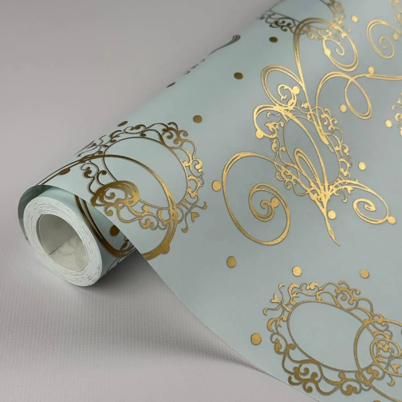 Шпалери вінілові на флізеліні 0.53 × 10.05 м Marburg 54145, блакитні — для спальні, вітальні, дитячої, фото 1