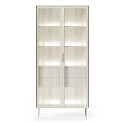 Вітрина висока з підсвіткою Perfect Home Лумі / Lumi 2D2S/91 2-дверна з 2 шухлядами Кашемір (PFH-091382)