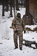 Тактичний утеплений костюм для зими з soft shell комплект мультикам на холодну пору року для ЗСУ повсякденний з термоковдрою