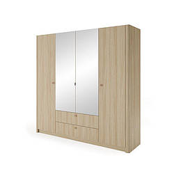 Шафа для одягу Perfect Home Вікі / Viki 4D2S/213 4-дверна з дзеркалом Дуб бариста (PFH-091407)