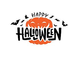 Напис (наклейка) на латексну кульку 20"(50 см) Happy Halloween