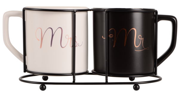 Набір чашок LED MY LOVE 2x400 мл на металевій підставці в упаковці B060366, фото 1