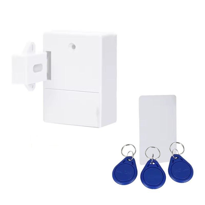 Електронний прихований RFID замок білого кольору KINGNEED ST03W з 3 RFID ключами та картою для шаф і меблів