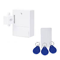 Електронний прихований RFID замок білого кольору KINGNEED ST03W з 3 RFID ключами та картою для шаф і меблів