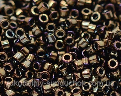 DB-7 Бісер Miyuki Delica Beads 11/0 (металік ірис темно-коричневий) 5 г., фото 1