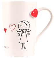 Чашка LED LOVE IS D 360 мл з бамбуковою кришкою та ложкою в коробці B060498, фото 2