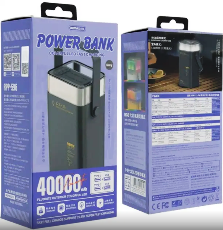 Повербанк Power Bank Konfulon 400000mAh / реальна місткість / Чорний