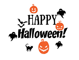 Напис (наклейка) на бабл (BUBBLE) 24"(60 см) Happy Halloween!