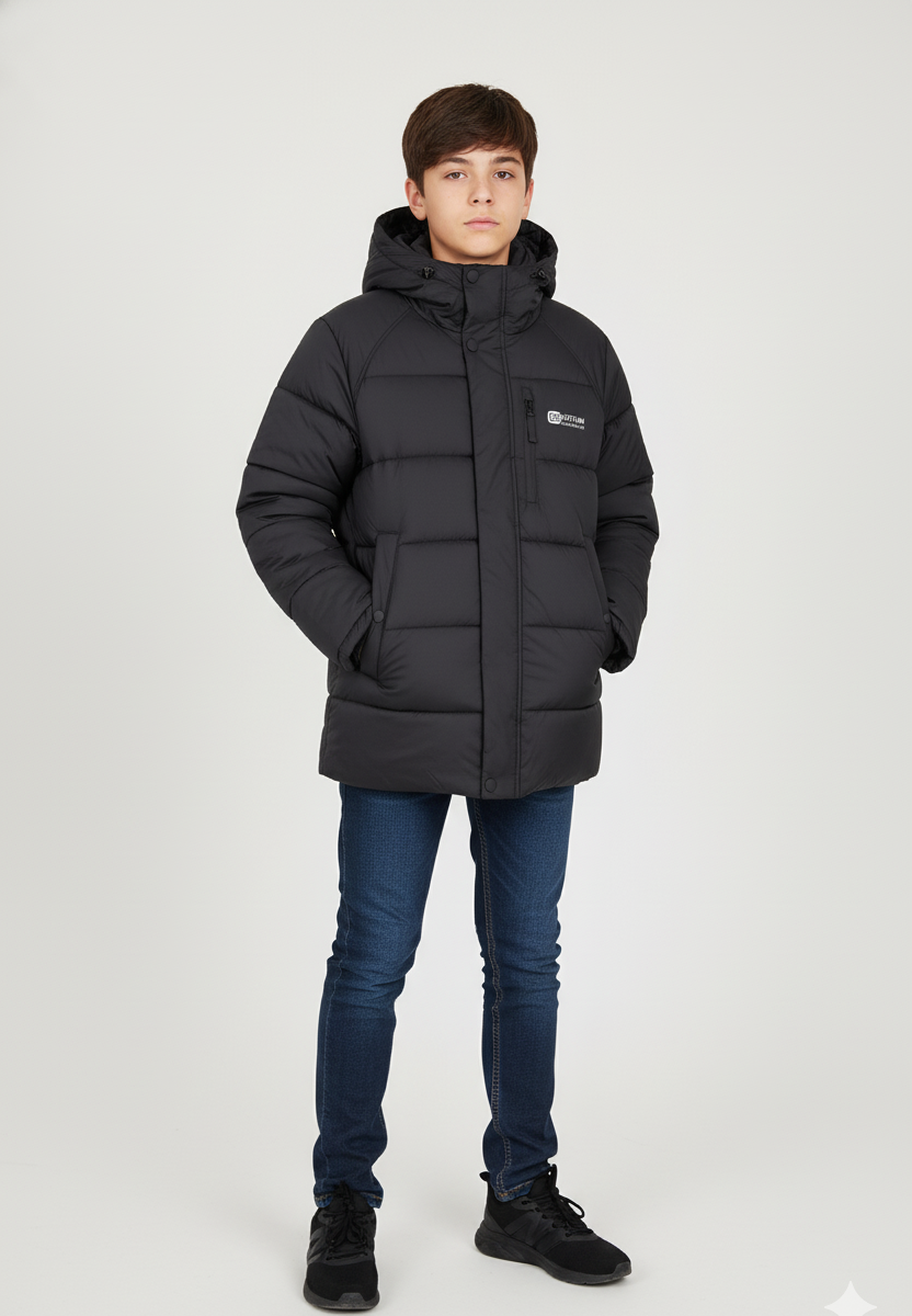 Куртка для хлопчика зимова чорна 146-170 см (MY780), фото 1