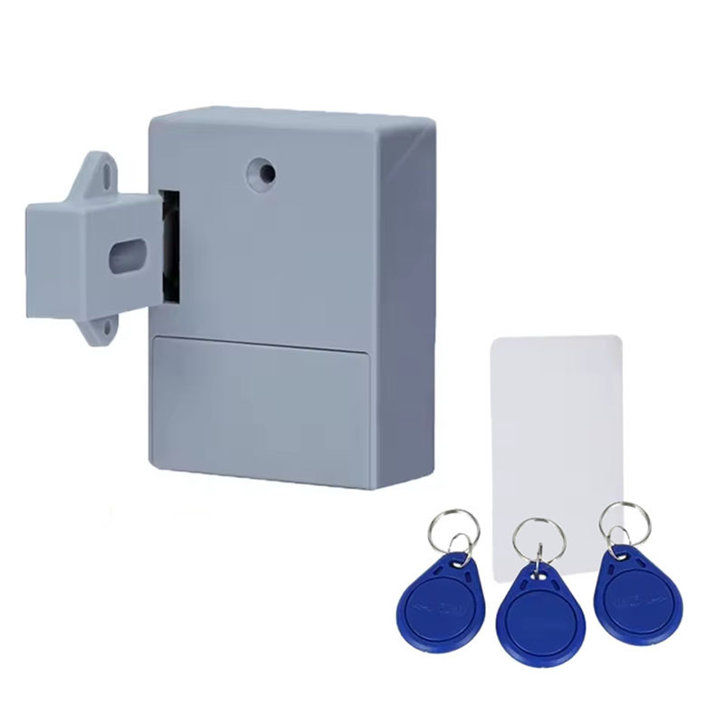 Електронний прихований RFID замок сірого кольору KINGNEED ST03G з 3 RFID ключами та картою для шаф і меблів