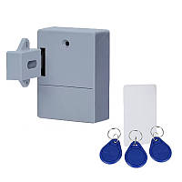 Електронний прихований RFID замок сірого кольору KINGNEED ST03G з 3 RFID ключами та картою для шаф і меблів