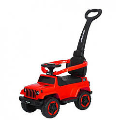 Каталка толокар для дітей з батьківською ручкою 2 в 1 Spoko SP-219 машинка каталка з ручкою колір червоний