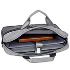 Сумка для ноутбука 15,6" синя з 4 зовнішніми кишенями для аксесуарів та перегородкою на липучці з ременем через плече, фото 6