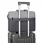 Сумка для ноутбука 15,6" синя з 4 зовнішніми кишенями для аксесуарів та перегородкою на липучці з ременем через плече, фото 7