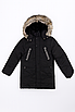 Куртка для хлопчика зимова з теплим капюшоном чорна (B01), фото 4