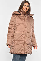 Жіноча куртка Elegant 8859, полунизька, кольору мокко, розміри 1 і 3, розміри 44-46 і 48-50, з обхватом грудей 58-60 см, довжиною