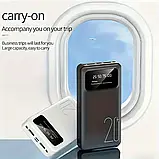 Портативний павербанк на 20000mAh подвійне освітлення, подвійний вхід з великим LED дисплеєм, фото 3