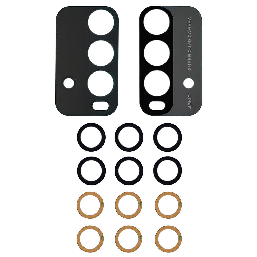 Скло камери Xiaomi Redmi 9T/ Redmi 9 Power (комплект 3 шт) з сірою рамкою, фото 1