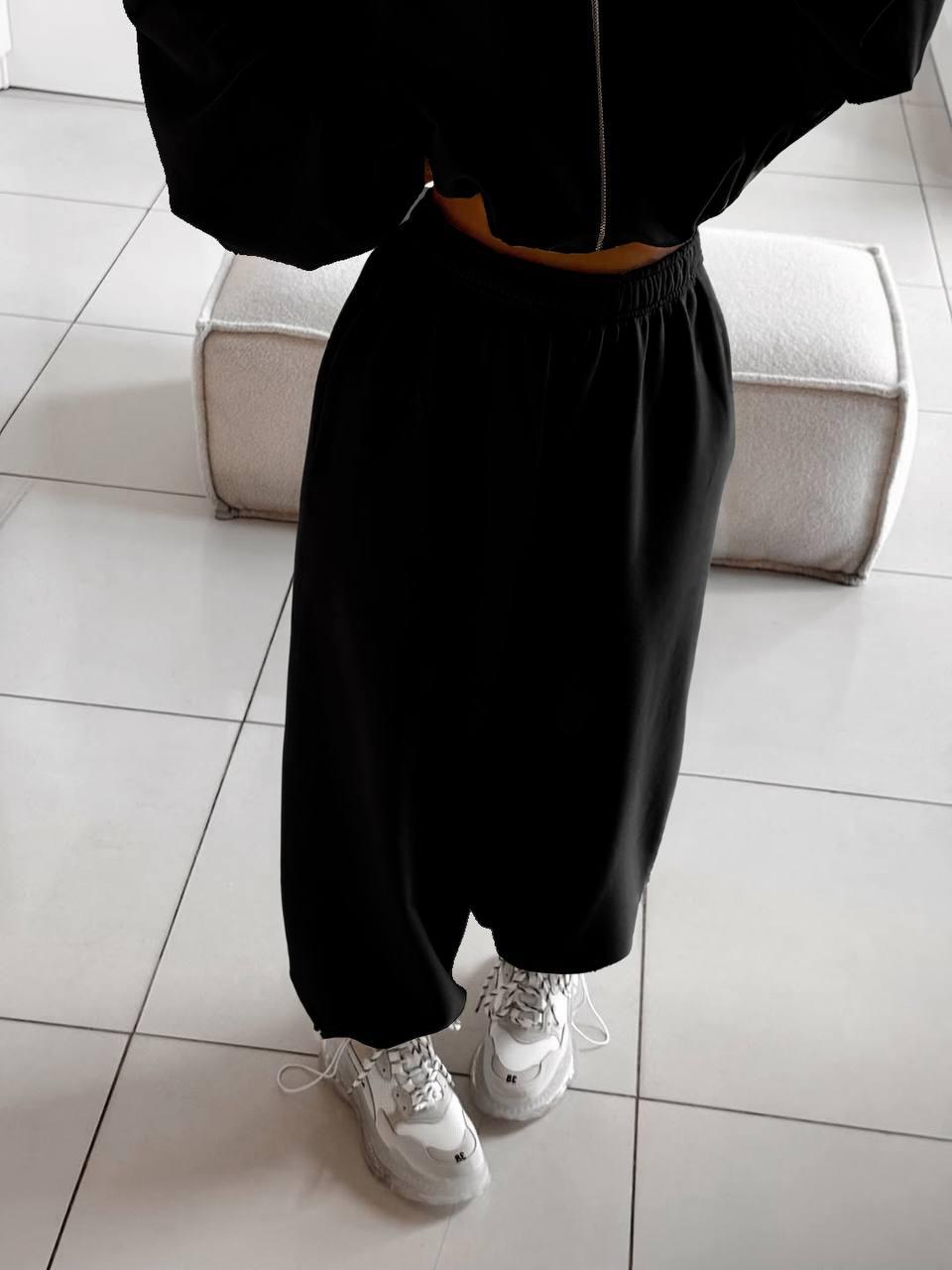 Жіночий базовий теплий осінній костюм двойка кофта худі на блискавці штани на манжеті двосторонній фліс полар, фото 1