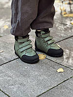 Дитячі шкіряні ортопедичні демісезонні черевики на липучках на девочку 25 р, фото 3