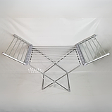 Сушарка для одягу електрична з підігрівом та боковими крилами 230Вт, алюмінієва підлогова розкладна електросушарка, SH-230, фото 4