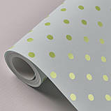 Шпалери вінілові на флізеліні 0.53 × 10.05 м Marburg 54135, блакитно-золоті — для спальні, вітальні, кабінету, фото 3