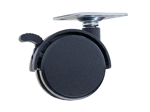 Ролик GIFF Mobili меблевий з площадкою і фіксатором D=50 мм, 20 кг Чорний