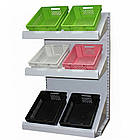 Овочевий стелаж 1900х1200 мм ТИП 1 приставний стелаж Рістел, стелаж торговий в магазин, стелаж з овочевими кошиками, фото 5