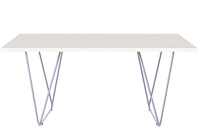 Стіл обідній Rocky alu дсп h25 біла 1600*770 мм (Новий Стиль ТМ)