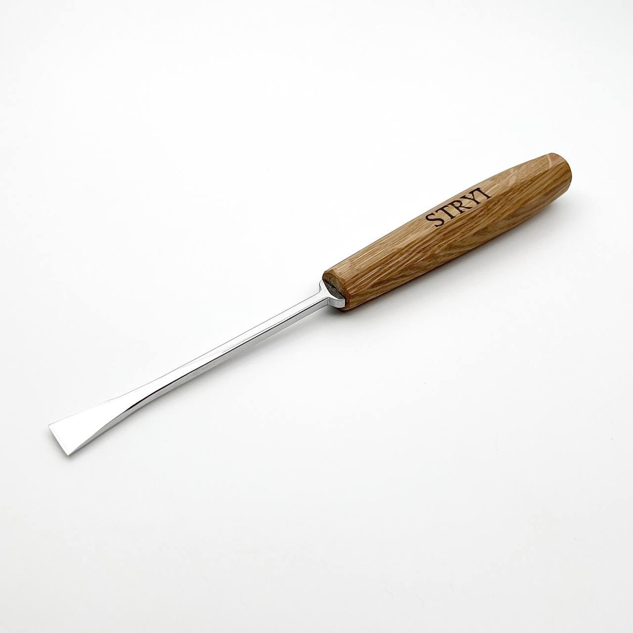 Стамеска кована для різьби по дереву плоска Риб'ячий хвіст 15 мм №1 STRYI Maestro, фото 1