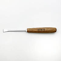 Стамеска кована для різьби по дереву плоска Риб'ячий хвіст 15 мм №1 STRYI Maestro, фото 5