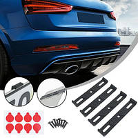 Тримачі для номера чорні 11,8x1,9мм пластик (4 тримачі, 8 шурупів, 8 наклейок)