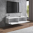 Тумба під телевізор підвісна 140см завширшки з 2 закритими полицями Сучасна тумба під ТВ із ЛДСП у спальню, фото 2