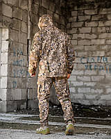 Тактичний бойовий костюм піксель Softshell демісезонний армійський комплект для ЗСУ з липучками під шеврони S qa103
