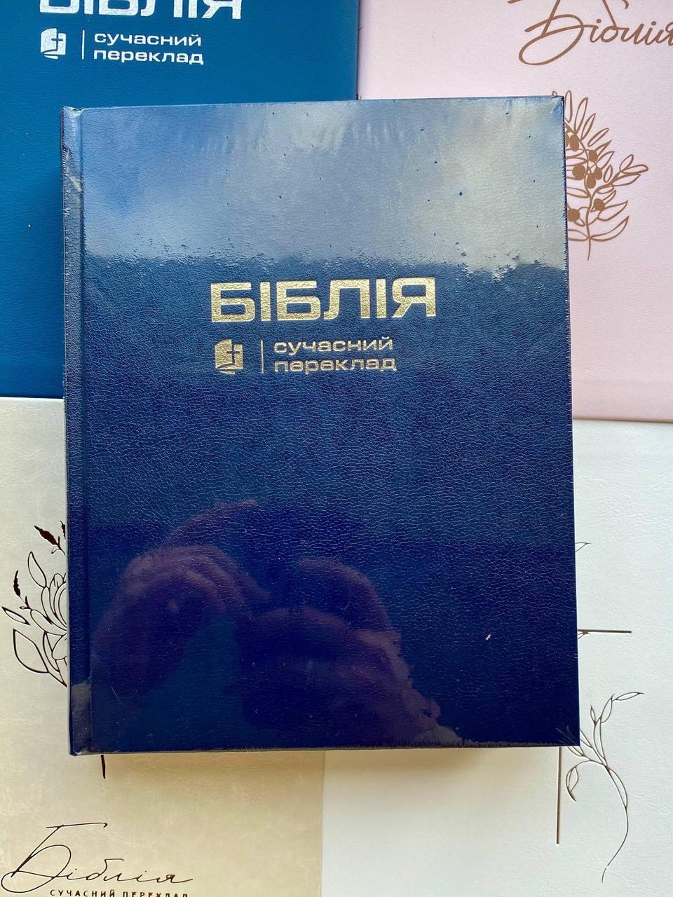 Біблія синя з полями для нотаток 18х22 см сучасний переклад Турконяка, фото 1