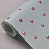Шпалери вінілові на флізеліні 0.53 × 10.05 м Marburg 54108, блакитні з рожевими кульками — для дитячої, спальні, вітальні, фото 4