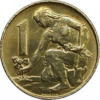 Монета Чехословаччини 1 крона 1991-92 рр