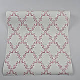 Шпалери вінілові на флізеліні 0.53 × 10.05 м Marburg 54105, біло-рожеві — для спальні, дитячої, вітальні, фото 4