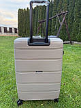 Валіза дорожня ВЕЛИКА 76x49x31см 97л на 4х подвійних колесах WINGS HWF03 L ШАМПАНЬ, фото 3