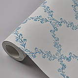Шпалери вінілові на флізеліні 0.53 × 10.05 м Marburg 54104, біло-блакитні — для спальні, вітальні, дитячої, фото 3