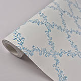 Шпалери вінілові на флізеліні 0.53 × 10.05 м Marburg 54104, біло-блакитні — для спальні, вітальні, дитячої, фото 2