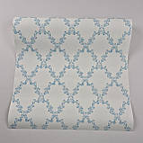 Шпалери вінілові на флізеліні 0.53 × 10.05 м Marburg 54104, біло-блакитні — для спальні, вітальні, дитячої, фото 4