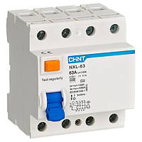 Диференційний автомат RCCB (ПЗВ) NXL-63 4P 16A 30mA A 6kA CHINT
