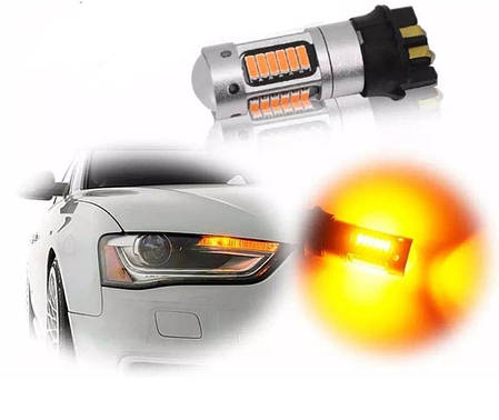 Світлодіодна лампа LED Canbus PW24W 2.5 Вт 4014 30 SMD жовтий, фото 1